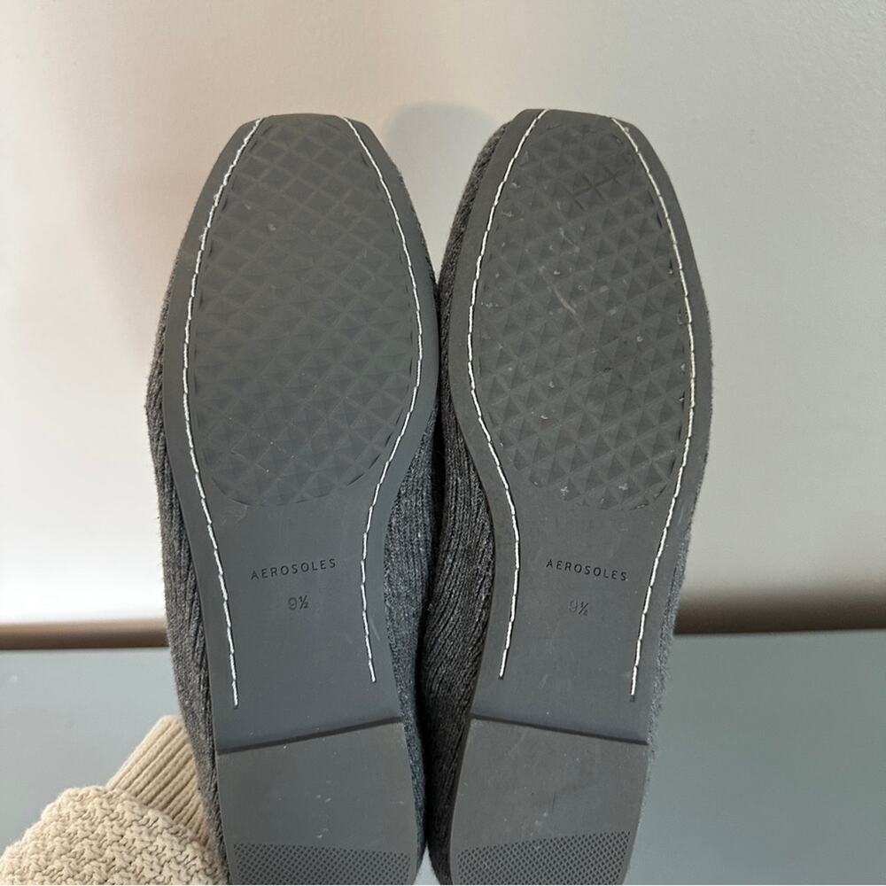 Aerosoles Ren Sweater Knit Flat 9.5 Grey Wool NEW Slip On Loafers - Picture 3 of 5